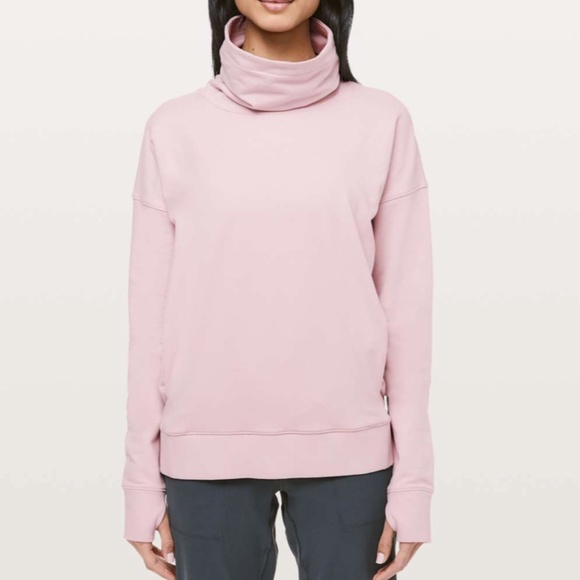 Lululemon Women's Porcelain Pink Go Forward Pullover Cowl Neck Athletic Size 4 - Picture 1 of 11